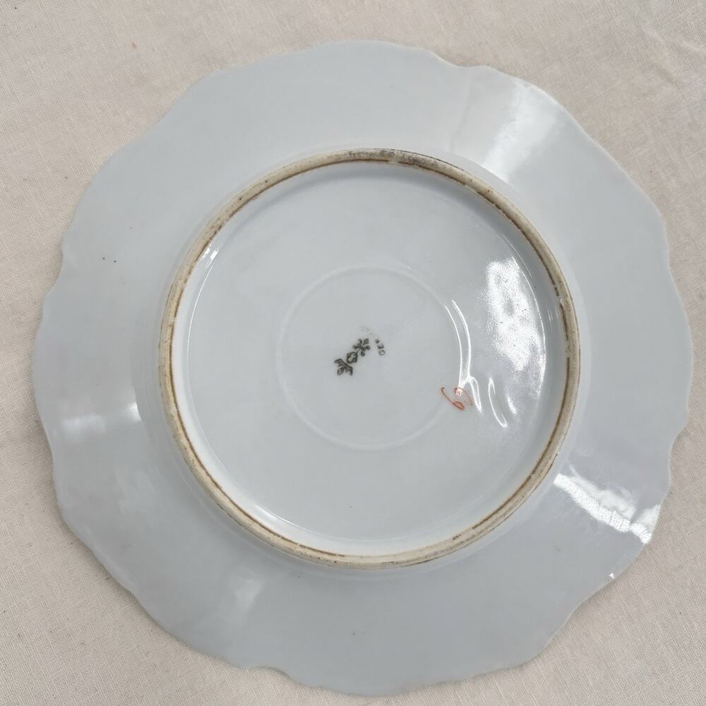 Antique Hermann Ohme Silesia Porcelain Plates Lot 8 Floral Gilt Mismatched Set - Picture 12 of 16